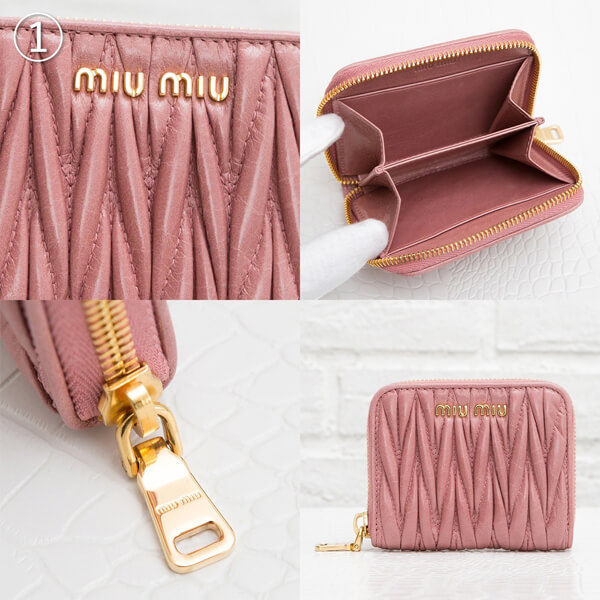 2017AW MIU MIU ミュウミュウスーパーコピー 財布 マトラッセ コインケース 5MM268 MATELASSE